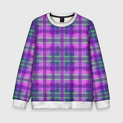 Свитшот детский Клетка в полоску, цвет: 3D-белый