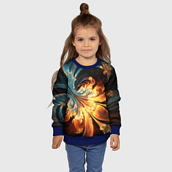 Свитшот детский Абстрактный фрактал, цвет: 3D-синий — фото 2