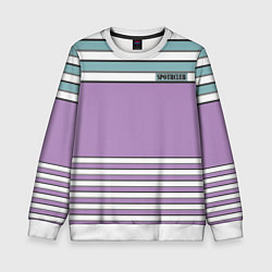 Детский свитшот Горизонтальный полосы сиреневые и зеленые