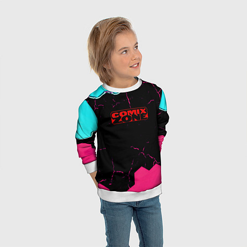 Детский свитшот Comix zone hexagon / 3D-Белый – фото 3