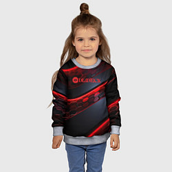 Свитшот детский Deadlock logo красные соты и неон, цвет: 3D-меланж — фото 2