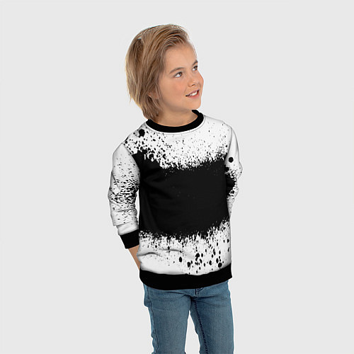 Детский свитшот Просто краски чёрные / 3D-Черный – фото 3