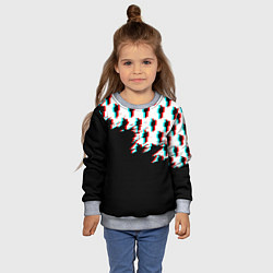 Свитшот детский Billie Eilish pattern glitch, цвет: 3D-меланж — фото 2