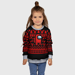 Свитшот детский Among us ядерный новогодний, цвет: 3D-меланж — фото 2