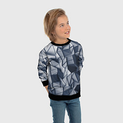 Свитшот детский Геометрические грани, цвет: 3D-черный — фото 2