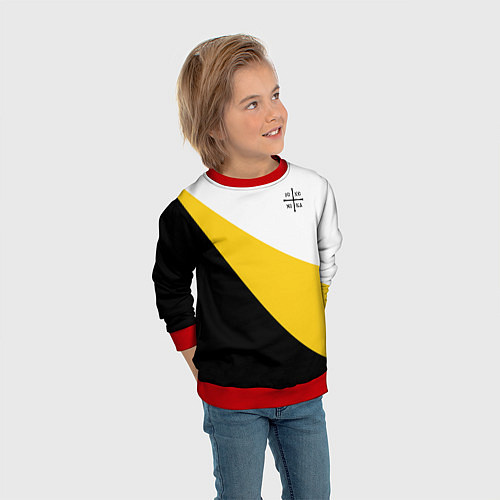 Детский свитшот Сокрушу пред ним врагов его малая черная Ника Нико / 3D-Красный – фото 3