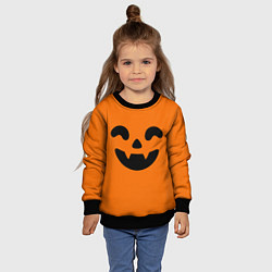 Свитшот детский Весёлая тыква верх, цвет: 3D-черный — фото 2