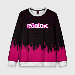 Свитшот детский Roblox fire pink, цвет: 3D-белый