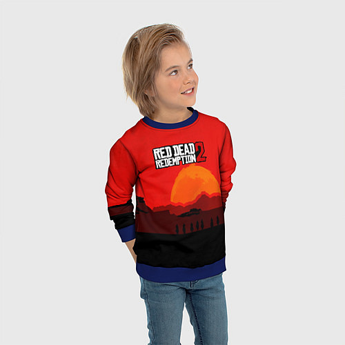 Детский свитшот Red Dead Redemption game / 3D-Синий – фото 3