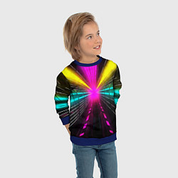 Свитшот детский Неоновые лучи текстура, цвет: 3D-синий — фото 2