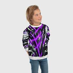 Свитшот детский Фиолетовая энергетическая абстракция, цвет: 3D-белый — фото 2
