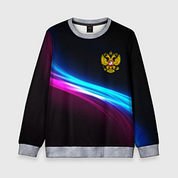 Детский свитшот Россия неоновые волны