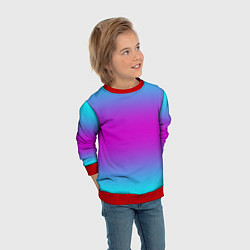 Свитшот детский Градиент неоновые цвета, цвет: 3D-красный — фото 2