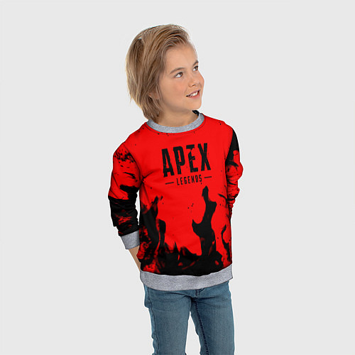 Детский свитшот Apex legends fire steel / 3D-Меланж – фото 3