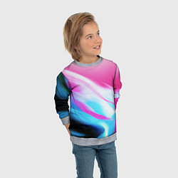 Свитшот детский Неоновые краски градиент, цвет: 3D-меланж — фото 2