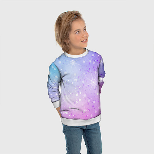 Детский свитшот Абстрактный фон с бликами / 3D-Белый – фото 3