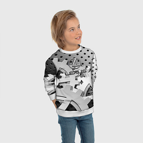 Детский свитшот Lexus carbon steel / 3D-Белый – фото 3