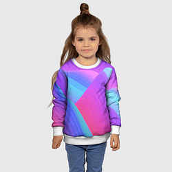Свитшот детский Неоновая геометрия полосы, цвет: 3D-белый — фото 2