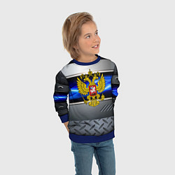 Свитшот детский Нано Россия герб, цвет: 3D-синий — фото 2