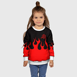Свитшот детский Linkin park logo fire, цвет: 3D-белый — фото 2