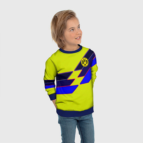 Детский свитшот Боруссиа текстура спорт / 3D-Синий – фото 3