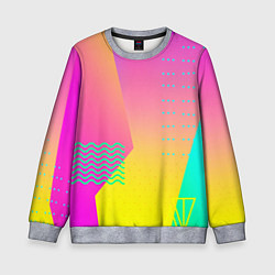 Детский свитшот Неоновая геометрия градиент