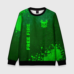 Свитшот детский Free Fire - green gradient вертикально, цвет: 3D-черный