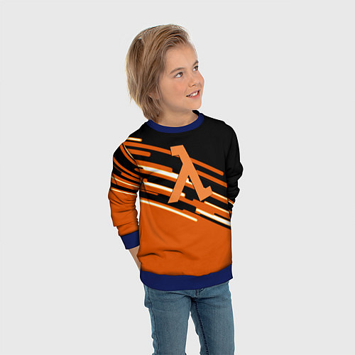 Детский свитшот Half life полосы / 3D-Синий – фото 3