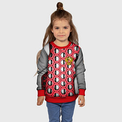Свитшот детский Россия герб сетка метала, цвет: 3D-красный — фото 2