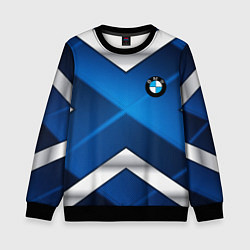 Свитшот детский BMW metalic blue abstract, цвет: 3D-черный