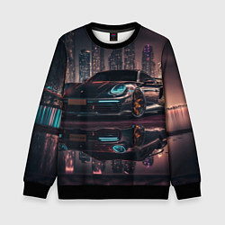 Свитшот детский Porshe night city, цвет: 3D-черный