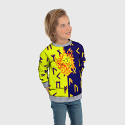 Свитшот детский Samurai japan symbol, цвет: 3D-меланж — фото 2