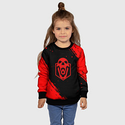 Свитшот детский Rainbow six краски полосы, цвет: 3D-черный — фото 2