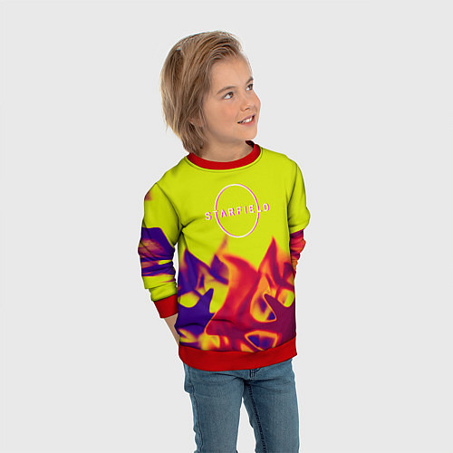Детский свитшот Starfield fire steel / 3D-Красный – фото 3