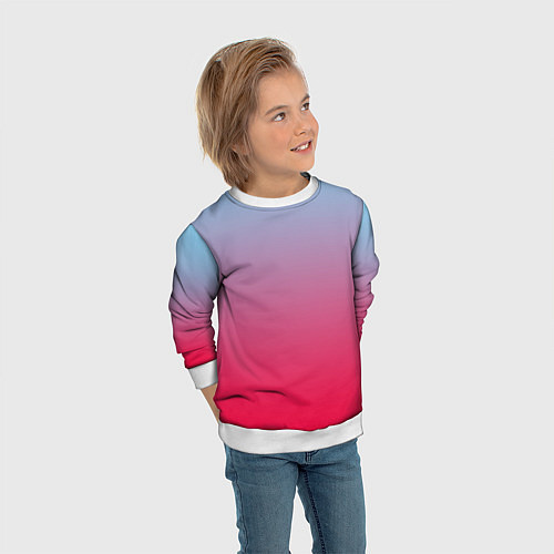 Детский свитшот Неоновый цветной градиент / 3D-Белый – фото 3