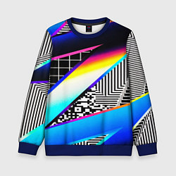 Детский свитшот Neon stripes geometry