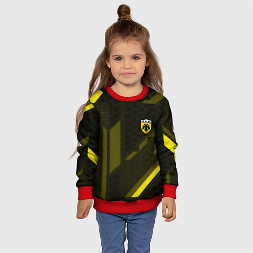 Детский свитшот AEK fc geometry / 3D-Красный – фото 4