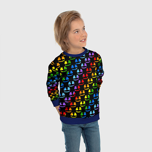 Детский свитшот Marshmello pattern neon / 3D-Синий – фото 3