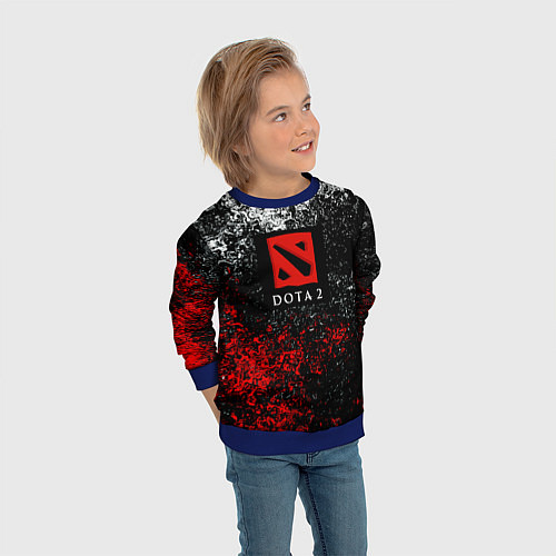 Детский свитшот Dota 2 брызги красок / 3D-Синий – фото 3
