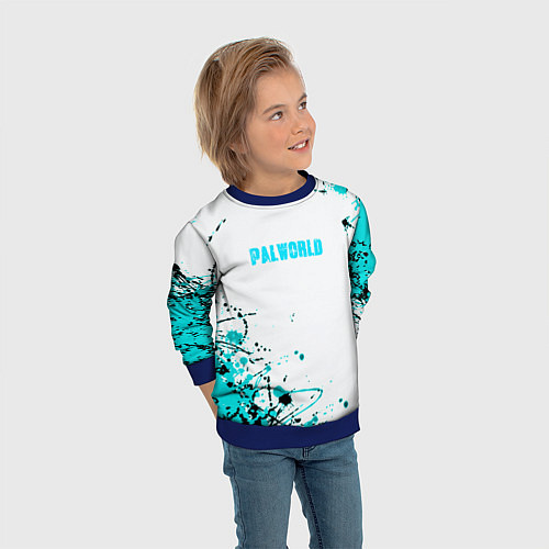 Детский свитшот Palworld краски / 3D-Синий – фото 3