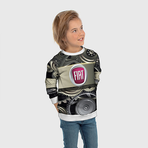 Детский свитшот FIAT logo motors / 3D-Белый – фото 3