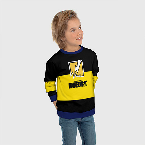 Детский свитшот Rainbow six logo game / 3D-Синий – фото 3