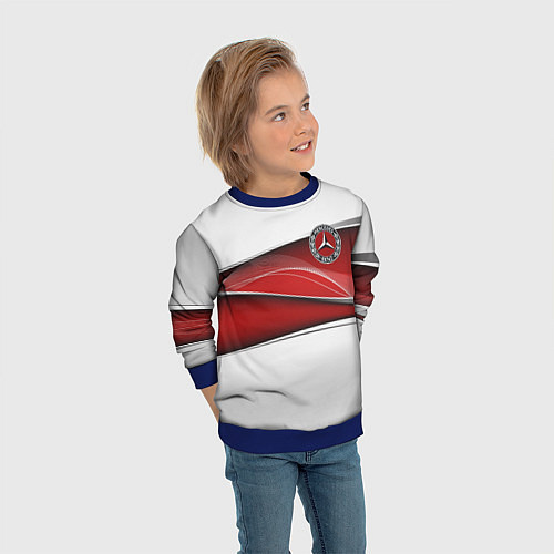 Детский свитшот Mercedes benz авто / 3D-Синий – фото 3