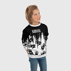 Свитшот детский Nirvana rok hand, цвет: 3D-белый — фото 2