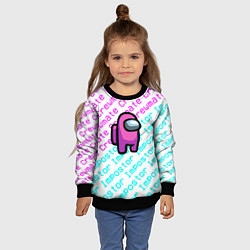 Свитшот детский Among us pattern steel, цвет: 3D-черный — фото 2