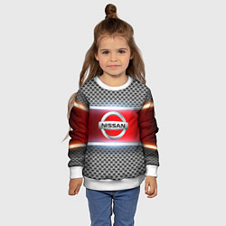 Свитшот детский Nissan авто текстура, цвет: 3D-белый — фото 2