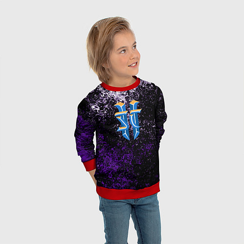 Детский свитшот Starcraft брызги красок / 3D-Красный – фото 3