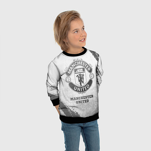 Детский свитшот Manchester United - white gradient / 3D-Черный – фото 3