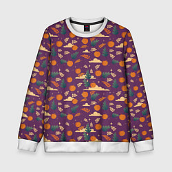 Детский свитшот Маленькие тыквы на фиолетовом фоне