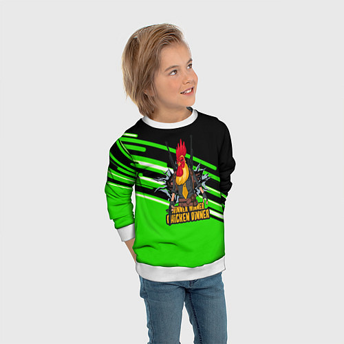 Детский свитшот PUBG line geometry / 3D-Белый – фото 3